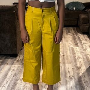 Madewell Wide Leg Cropped Pants - Mustard Yellow (New with Tags)